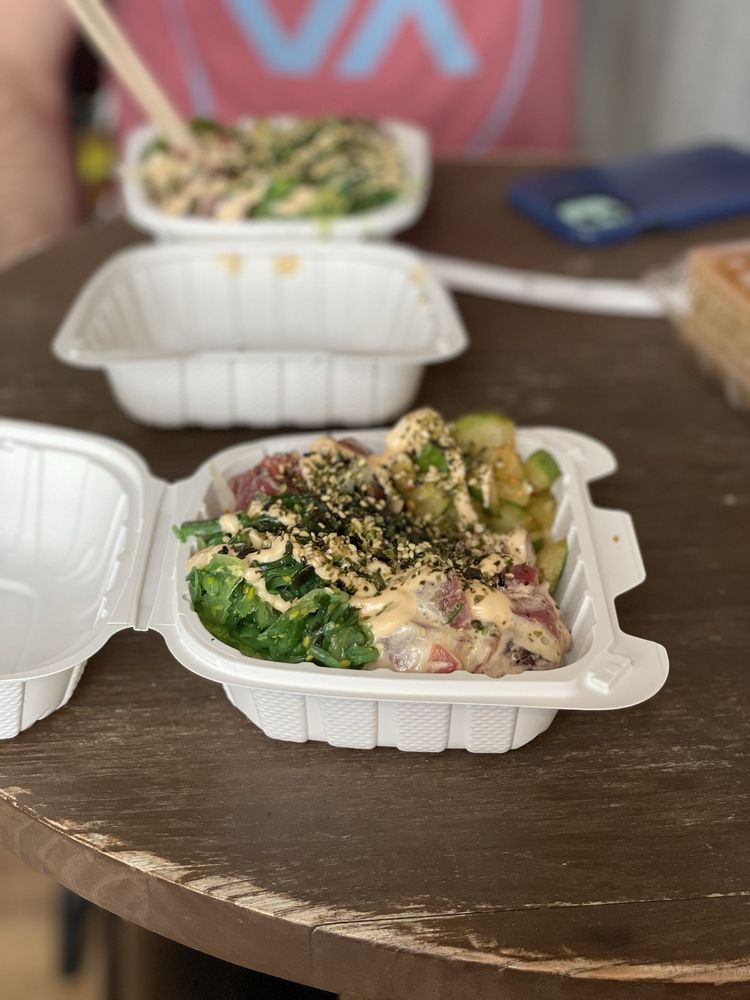 A takeout container of ahi poke from Kōloa Fish Market